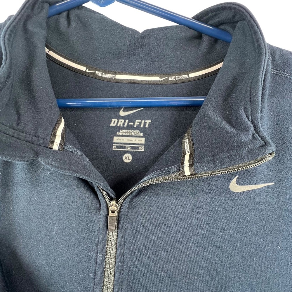 Nike Dri-FIT Running Pullover Mens XL Navy Blue 1/4 Zip